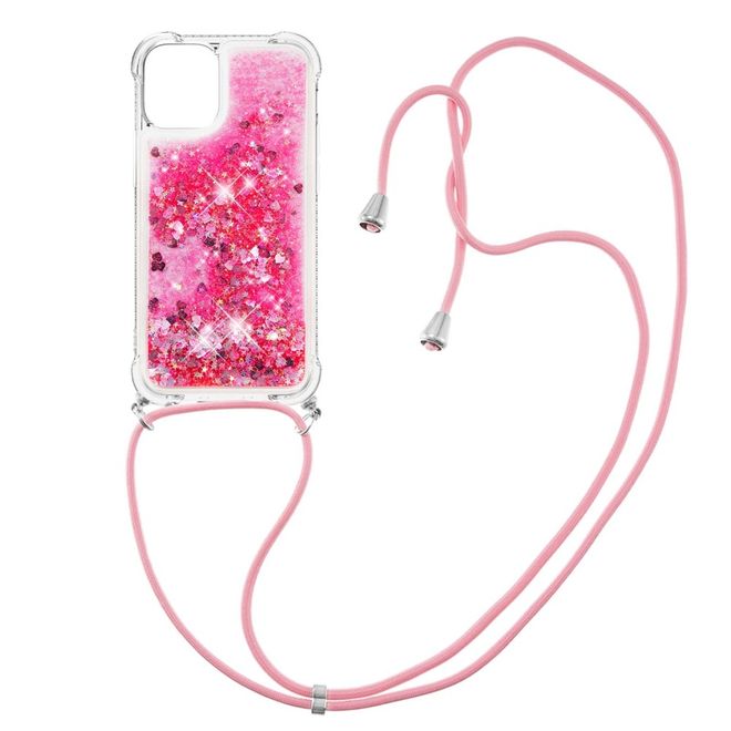 iPhone 13 Pro Handykette - Necklace Umhänge Softcase Hülle - rosa