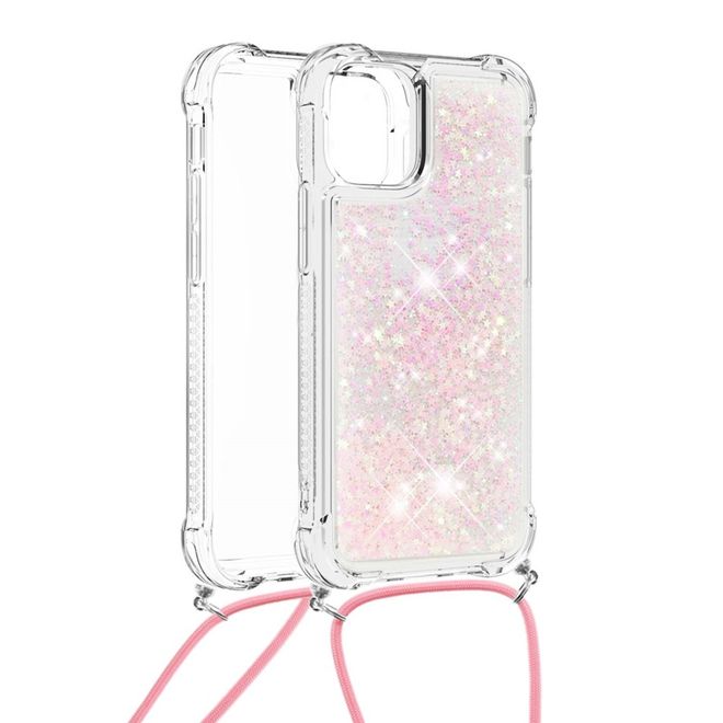 iPhone 13 Pro Handykette - Necklace Umhänge Softcase Hülle - pink