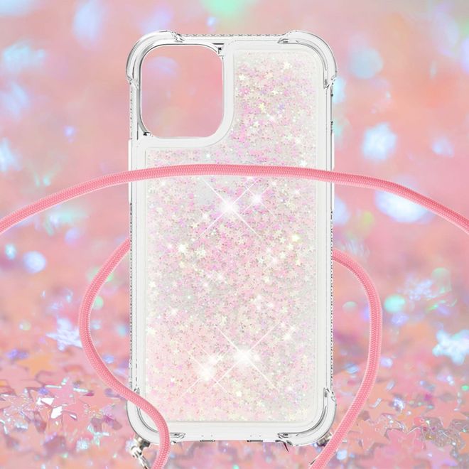 iPhone 13 Pro Handykette - Necklace Umhänge Softcase Hülle - pink