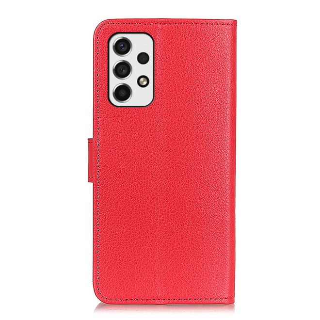 Samsung Galaxy A53 5G Handy Hülle - Litchi Leder Bookcover Series - rot