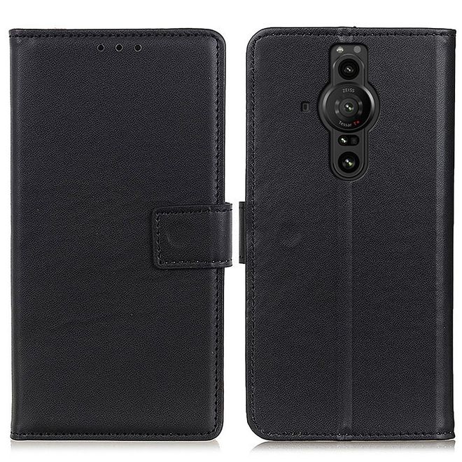 Sony Xperia Pro-I Handy Hülle - Classic II Leder Bookcover Series - schwarz
