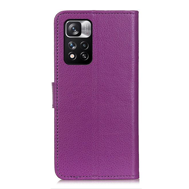 Xiaomi Redmi Note 11 Pro 5G / 11 Pro+ 5G Handy Hülle - Litchi Leder Bookcover Series - purpur