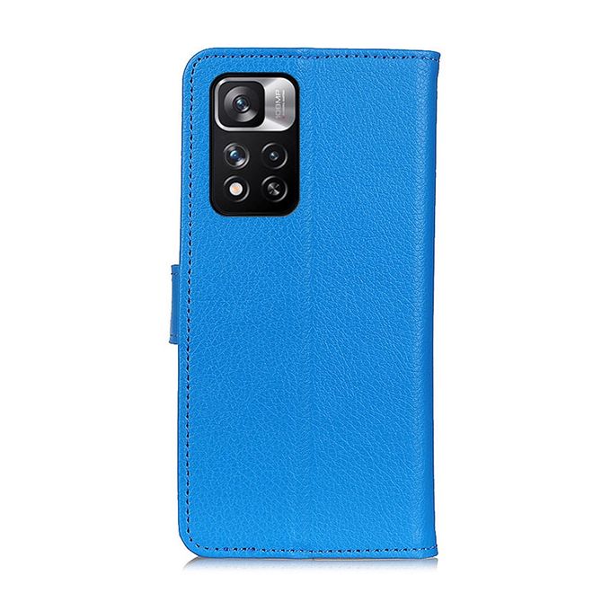 Xiaomi Redmi Note 11 Pro 5G / 11 Pro+ 5G Handy Hülle - Litchi Leder Bookcover Series - blau