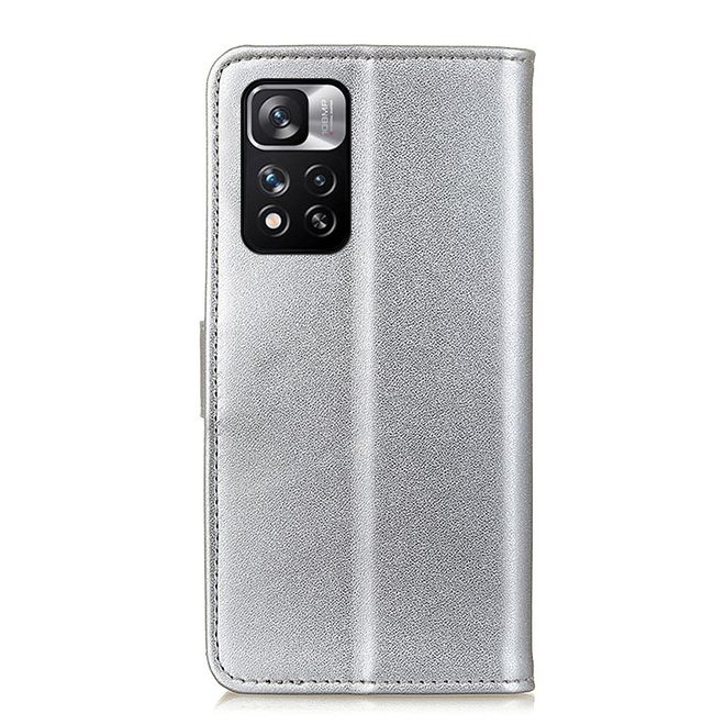 Xiaomi Redmi Note 11 Pro 5G / 11 Pro+ 5G Handy Hülle - Classic II Leder Bookcover Series - silber