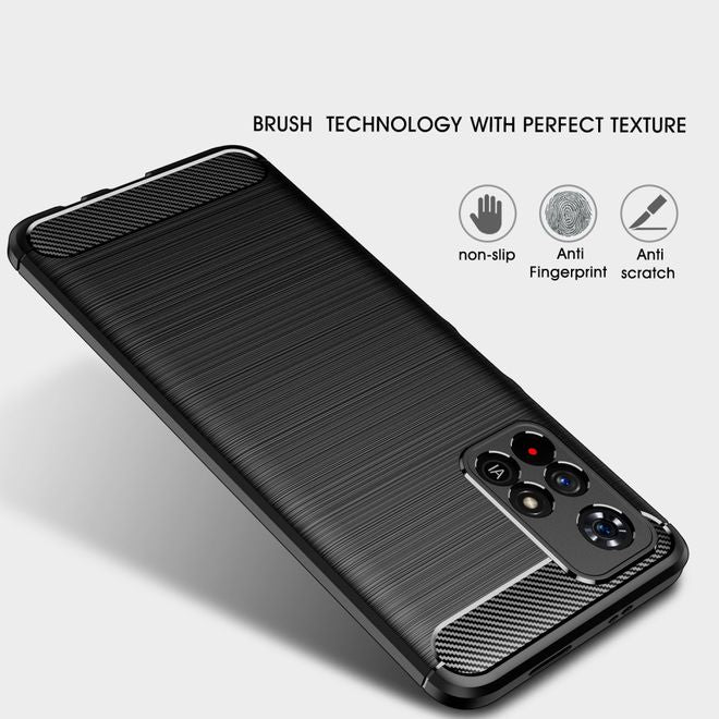 Xiaomi Poco M4 Pro 5G Handyhülle - Carbon Fiber TPU Softcase Series - blau