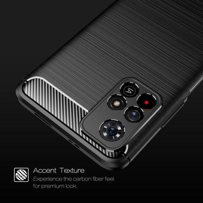 Xiaomi Poco M4 Pro 5G Handyhülle - Carbon Fiber TPU Softcase Series - blau