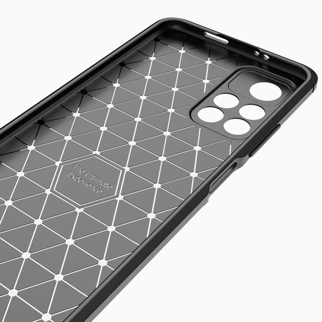 Xiaomi Poco M4 Pro 5G Handyhülle - Carbon Fiber TPU Softcase Series - blau