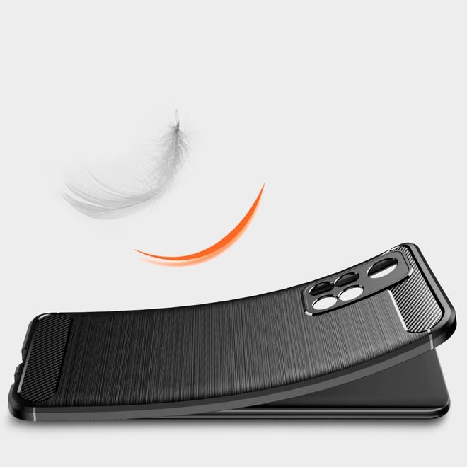 Xiaomi Poco M4 Pro 5G Handyhülle - Carbon Fiber TPU Softcase Series - blau