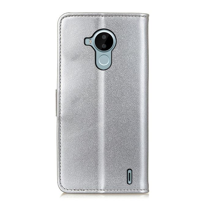 Nokia C30 Handy Hülle - Classic II Leder Bookcover Series - silber