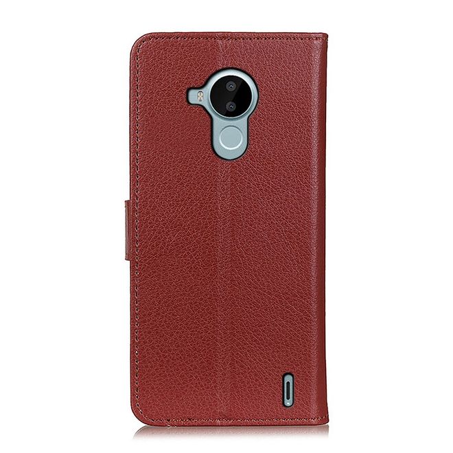 Nokia C30 Handy Hülle - Litchi Leder Bookcover Series - braun