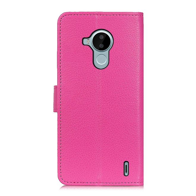 Nokia C30 Handy Hülle - Litchi Leder Bookcover Series - rosa