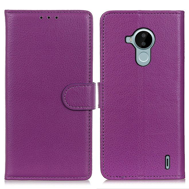 Nokia C30 Handy Hülle - Litchi Leder Bookcover Series - purpur