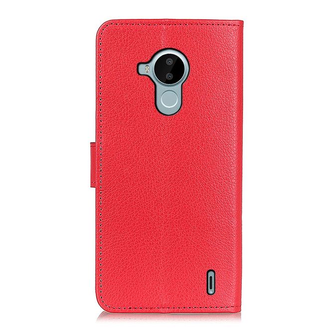 Nokia C30 Handy Hülle - Litchi Leder Bookcover Series - rot