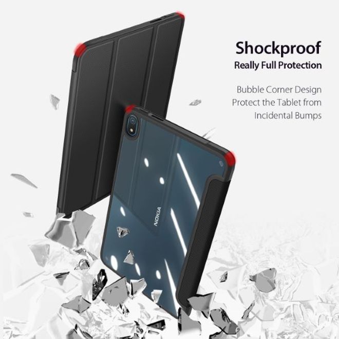 Dux Ducis - Nokia T20 Hülle - Leder Bookcover - Toby Series - schwarz