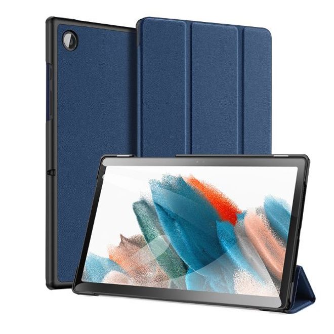 Dux Ducis - Samsung Galaxy Tab A8 (2021) Hülle - Leder Smart Flip Case - Domo Series - blau