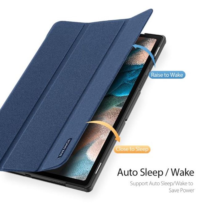 Dux Ducis - Samsung Galaxy Tab A8 (2021) Hülle - Leder Smart Flip Case - Domo Series - blau