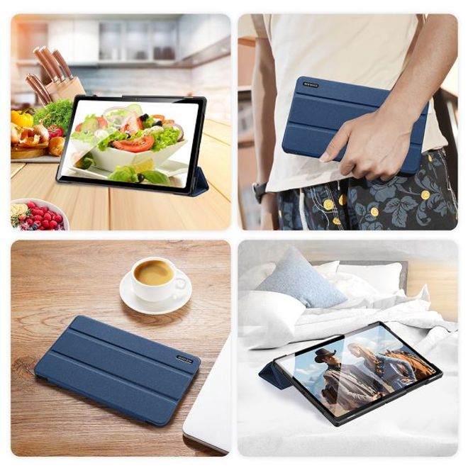 Dux Ducis - Samsung Galaxy Tab A8 (2021) Hülle - Leder Smart Flip Case - Domo Series - blau