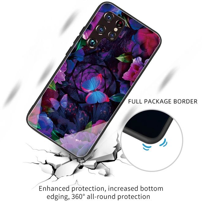 Samsung Galaxy S22 Ultra Handyhülle - Image Glas und Kunststoff Series - farbige Schmetterlinge