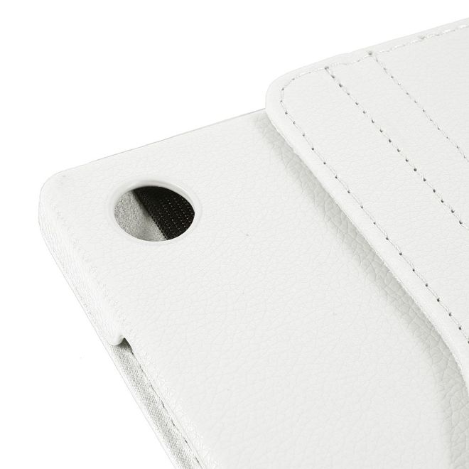 Samsung Galaxy Tab A8 (2021) Hülle - 360° rotierbares Case aus Leder - weiss