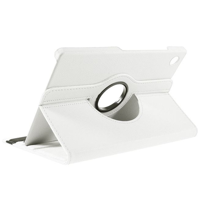 Samsung Galaxy Tab A8 (2021) Hülle - 360° rotierbares Case aus Leder - weiss