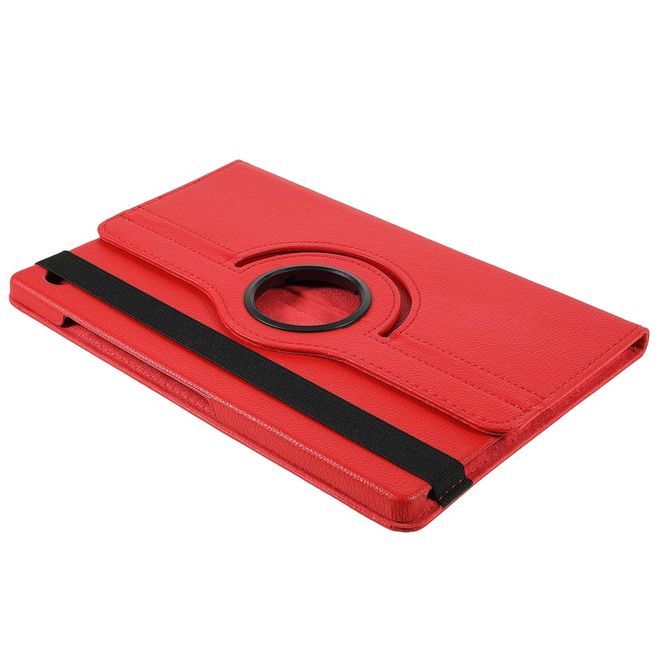 Samsung Galaxy Tab A8 (2021) Hülle - 360° rotierbares Case aus Leder - rot