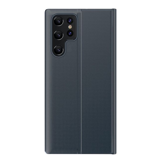 Samsung Galaxy S22 Ultra Hülle - Kunstleder Bookcover mit Sichtfenster - dunkelblau