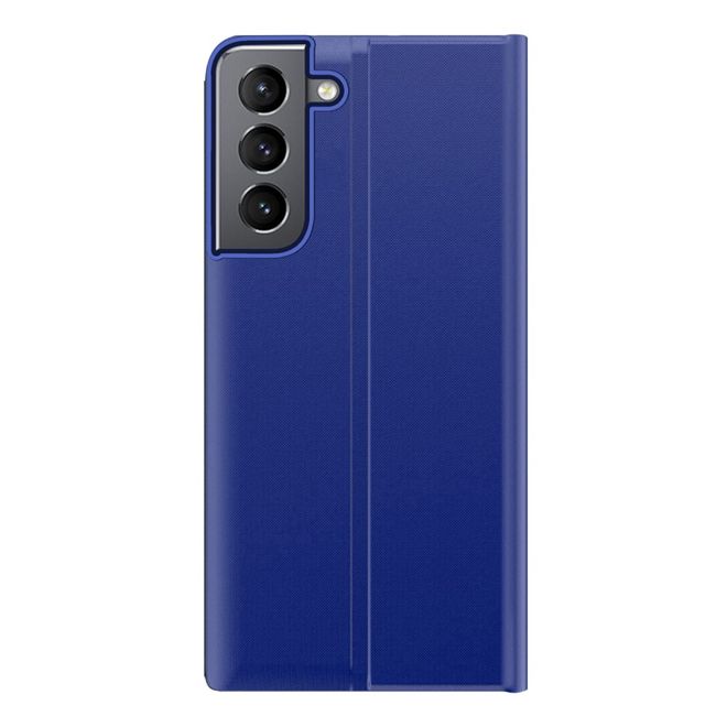 Samsung Galaxy S22 Hülle - Kunstleder Bookcover mit Sichtfenster - blau