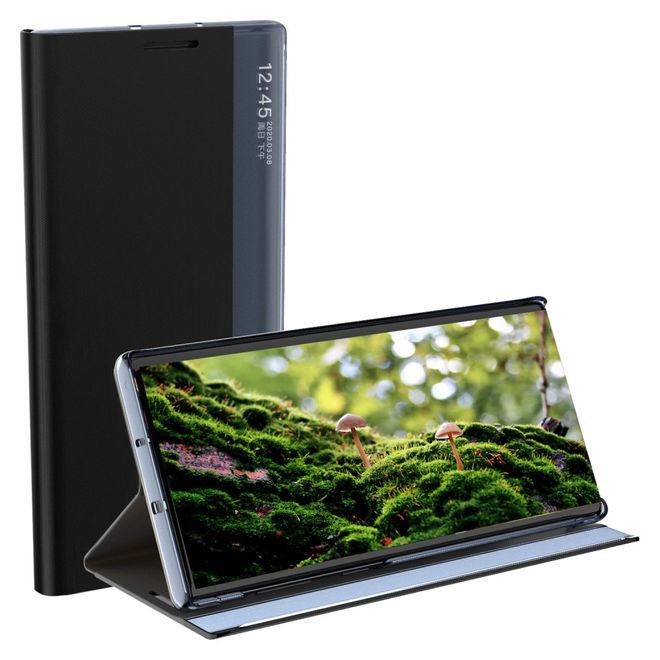 Samsung Galaxy S22+ Hülle - Kunstleder Bookcover mit Sichtfenster - schwarz