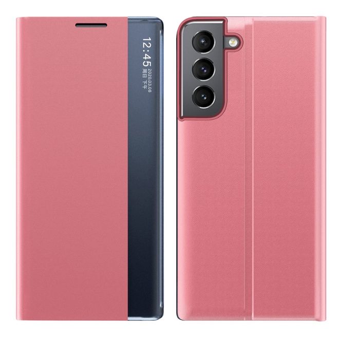 Samsung Galaxy S22+ Hülle - Kunstleder Bookcover mit Sichtfenster - pink