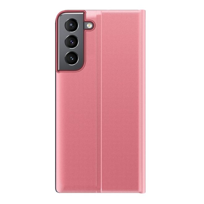 Samsung Galaxy S22+ Hülle - Kunstleder Bookcover mit Sichtfenster - pink