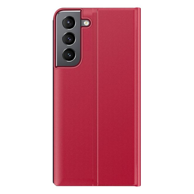 Samsung Galaxy S22+ Hülle - Kunstleder Bookcover mit Sichtfenster - rot