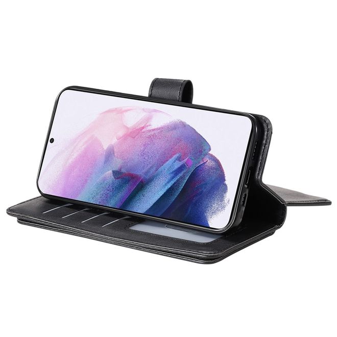Samsung Galaxy S22+ Hülle - Kunstleder Portemonnaie mit Standfunktion - schwarz