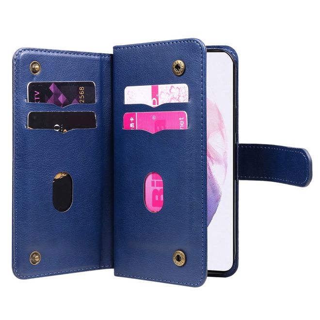 Samsung Galaxy S22+ Hülle - Kunstleder Portemonnaie mit Standfunktion - dunkelblau