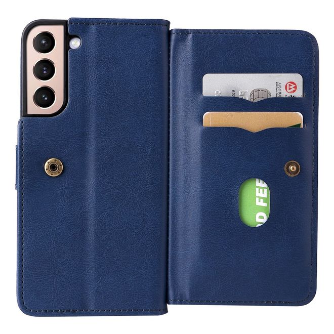 Samsung Galaxy S22+ Hülle - Kunstleder Portemonnaie mit Standfunktion - dunkelblau