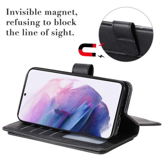 Samsung Galaxy S22+ Hülle - Kunstleder Portemonnaie mit Standfunktion - purpur