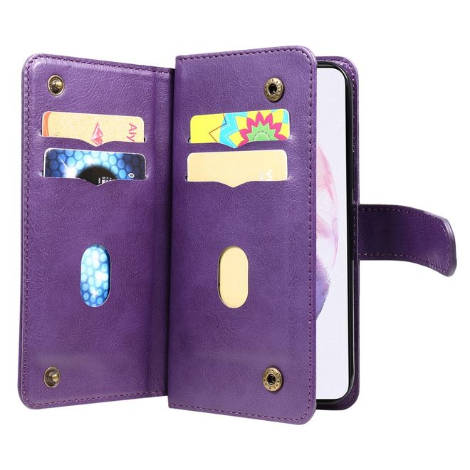 Samsung Galaxy S22+ Hülle - Kunstleder Portemonnaie mit Standfunktion - purpur