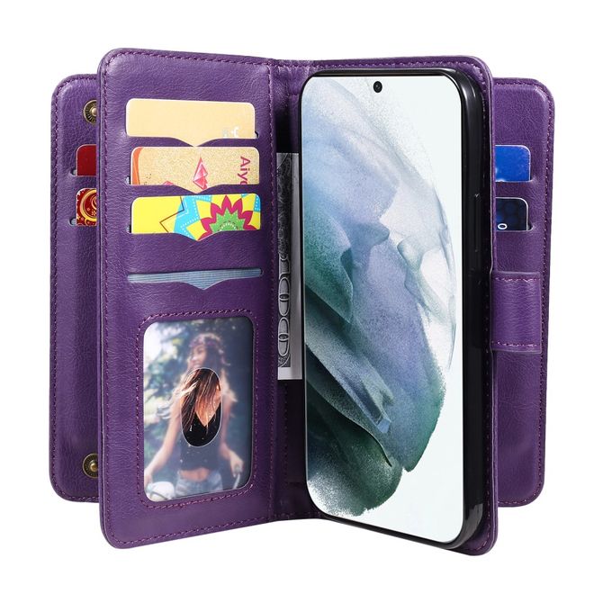 Samsung Galaxy S22 Ultra Hülle - Kunstleder Portemonnaie mit Standfunktion - purpur