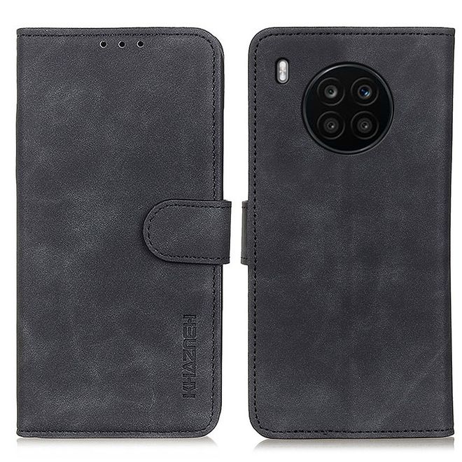 Honor 50 Lite / Huawei Nova 8i Handy Hülle - Classic IV Leder Bookcover Series - schwarz