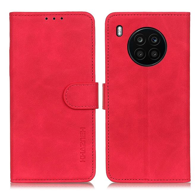 Honor 50 Lite / Huawei Nova 8i Handy Hülle - Classic IV Leder Bookcover Series - rot