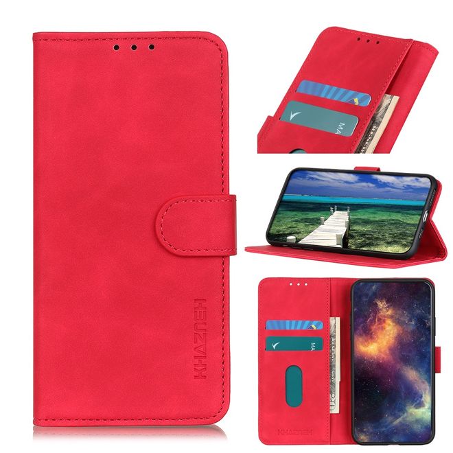 Honor 50 Lite / Huawei Nova 8i Handy Hülle - Classic IV Leder Bookcover Series - rot