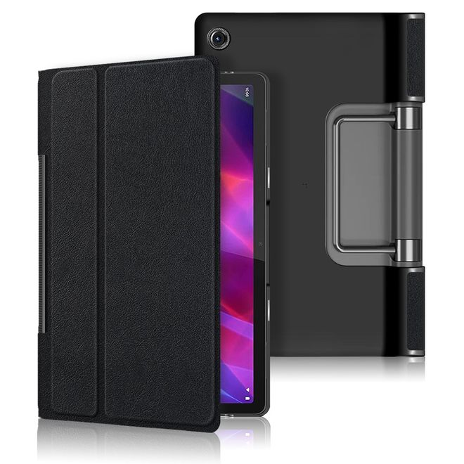 Lenovo Yoga Tab 11 Hülle - Kunstleder Bookcover mit Kickstand - schwarz