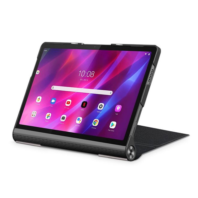 Lenovo Yoga Tab 11 Hülle - Kunstleder Bookcover mit Kickstand - schwarz