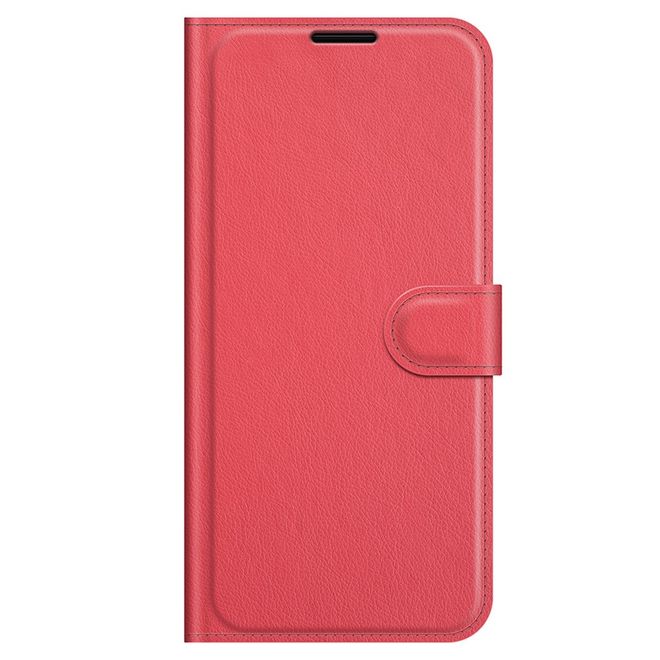 Wiko Power U30 Handy Hülle - Litchi Leder Bookcover Series - rot