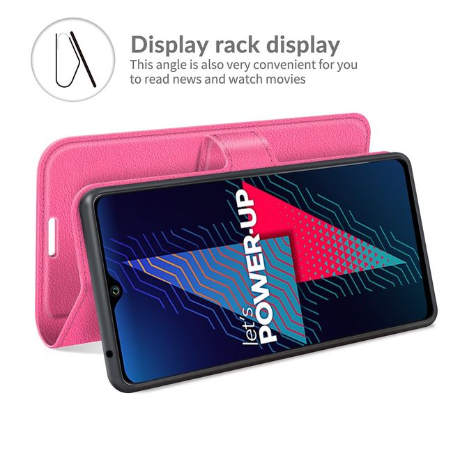 Wiko Power U30 Handy Hülle - Litchi Leder Bookcover Series - rosa