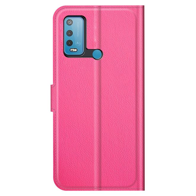 Wiko Power U30 Handy Hülle - Litchi Leder Bookcover Series - rosa