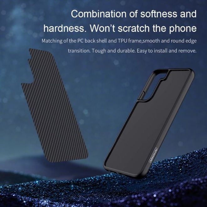 Nillkin - Samsung Galaxy S22+ Handy Case - Hülle aus Plastik/Carbon - Synthetic Fiber Series - schwarz