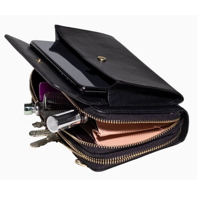 Universelle Crossbody Handy Clutch - Umhängetasche mit Portemonnaie & extrafach für Handy  - rosa