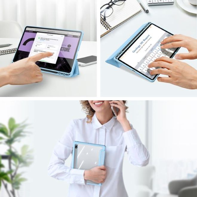 Dux Ducis - Samsung Galaxy Tab S8 / Galaxy Tab S7 Hülle - Leder Bookcover - Toby Series - blau