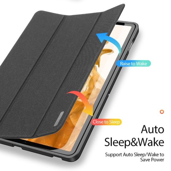 Dux Ducis - Samsung Galaxy Tab S8 / Galaxy Tab S7 Hülle - Leder Smart Flip Case - Domo Series - schwarz