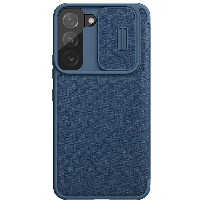 Nillkin - Samsung Galaxy S22+ Hülle - Stoff Book Case - Qin Pro Cloth Series - blau